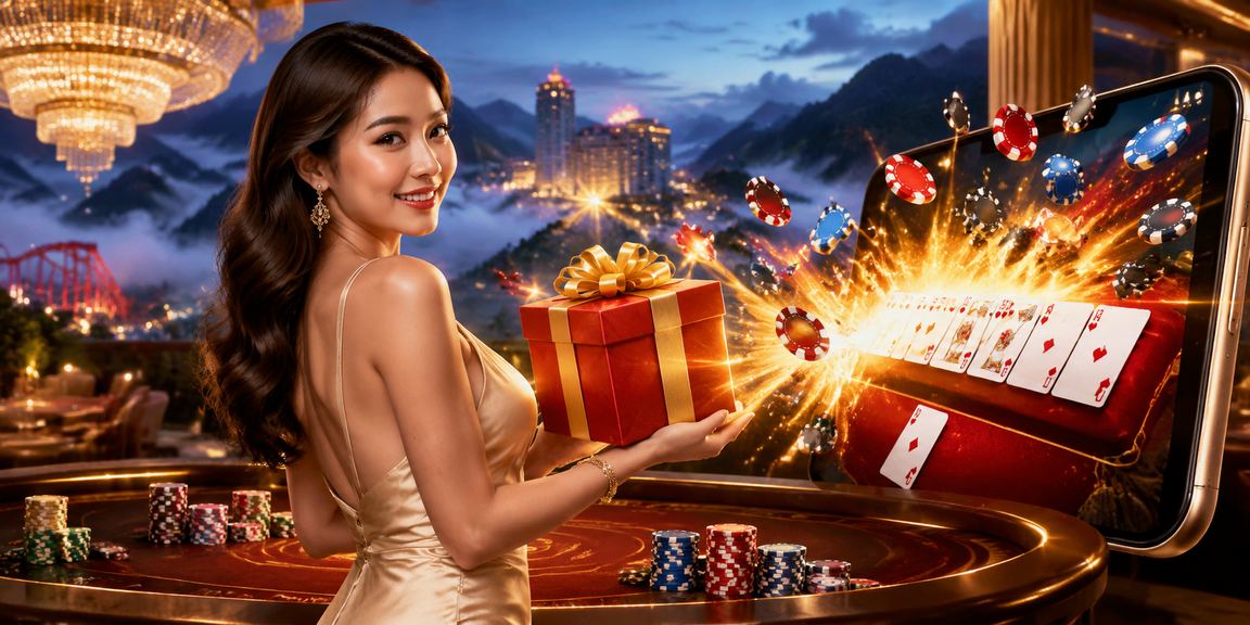 Pengguna memainkan permainan rummy secara langsung di Genting Highlands melalui platform cm2 bergaya Melayu