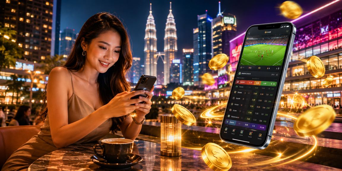 Pengguna Kuala Lumpur mengakses bahagian sukan cm2 melalui telefon mudah alih bergaya Melayu moden