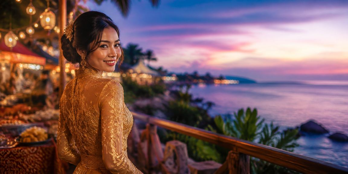 Pengguna Malaysia berbaju kebaya membuat deposit dan menikmati bonus permainan di cm2